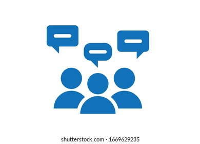 Business conversation icon vector isolate blue version