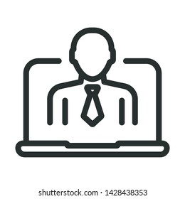 business conversation - minimal line web icon. simple vector illustration. concept for infographic, website or app.