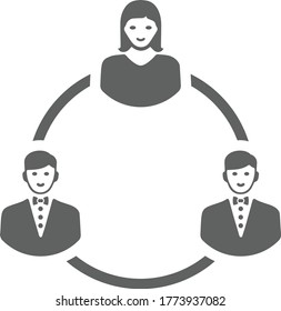 Business conversation, teamwork gray icon
