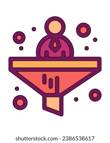 Business, Conversion, Filter, Financial line icon vector