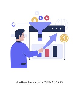 Business conversion rate illustration. Flat vector illustration isolated on white background