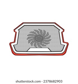 business cooling pad cartoon. office digital, notebook device, connection electric business cooling pad sign. isolated symbol vector illustration