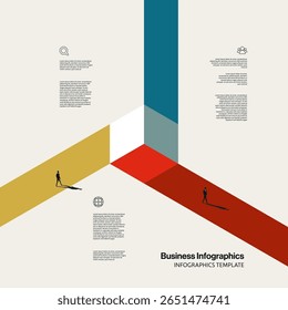 Business Cooperation Infographics Template with Minimal Illustration. Editable eps10 Vector.