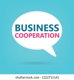 business cooperation on a speech bubble- vector illustration