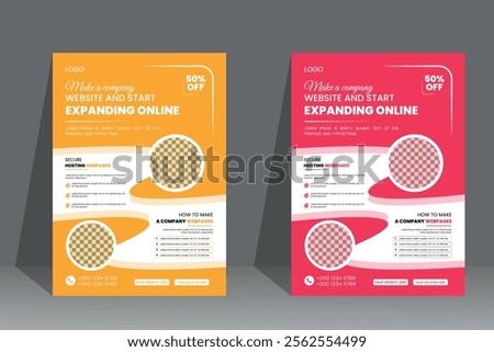 Business Copulate Flyer Layout Front Two Co lour set