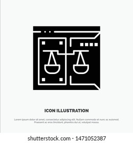 Business, Copyright, Court, Digital, Law solid Glyph Icon vector. Vector Icon Template background