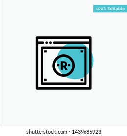 Business, Copyright, Digital, Law, Online turquoise highlight circle point Vector icon