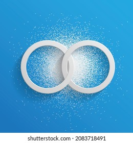 Business Corporate Abstract Logo Design . Two White Circles in Chain . Infinite Shape Cycle Creative Symbol 