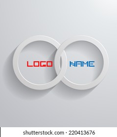  Business Corporate Abstract Logo Design . Two White Circles In Chain . Infinite Shape Cycle Creative Symbol . 