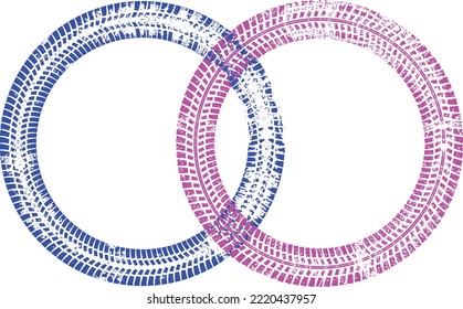 Business Corporate Abstract Logo Design . Two  Circles in Chain . Infinite Shape Cycle Creative Symbol 