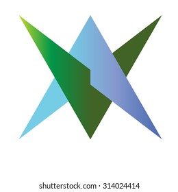 Business Corporate Abstract Logo Design . Two Cutted and United Arrows .