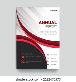 Business corporate annual report red cover design template