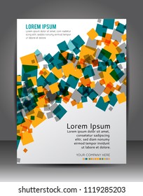 Business corporate background with cube, flyer, brochure design template.