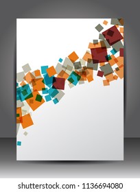 Business corporate background with cube, flyer, brochure design template.