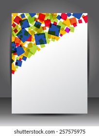 Business corporate background with cube, flyer, brochure design template.