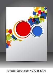 Business corporate background with cube, flyer, brochure design template.