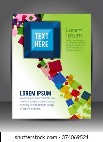 Business corporate background with cube, flyer, brochure design template.