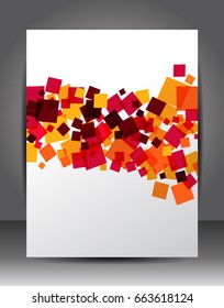 Business corporate background with cube, flyer, brochure design template.