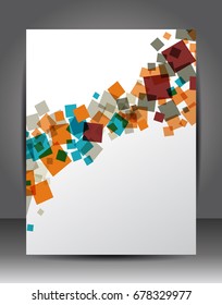 Business corporate background with cube, flyer, brochure design template.
