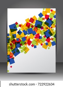 Business corporate background with cube, flyer, brochure design template.