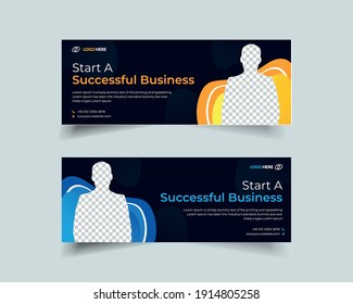 Business corporate banner social media cover. Creative social ads design for advertisements. Editable web banner design for social media marketing. 