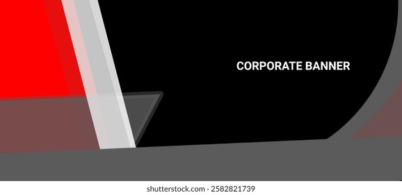 business corporate banner template with red, grey, black background