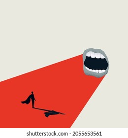 Business corporate bossing and harassment vector concept. Symbol of bad treatment, manager. Brave employee. Minimal design eps10 illustration.