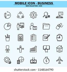 business, corporate, company, document, mobile icon, line icon, illustration