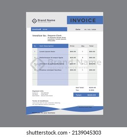 Business corporate creative invoice template. Business invoice for your business, print ready