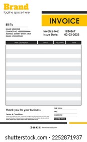 Business corporate creative invoice template vector illustration bill form price invoice