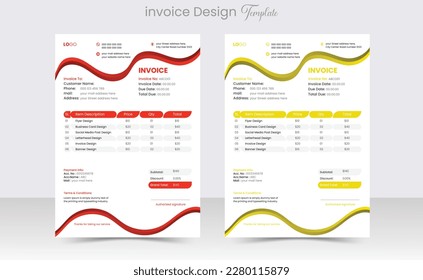 Business corporate creative invoice template. Business invoice for your business, print-ready invoice template.