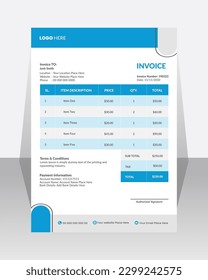 Business corporate creative invoice template. Business invoice for your business, print ready 
invoice template. 