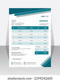 Business corporate creative invoice template. Business invoice for your business, print ready 
invoice template. 