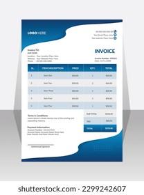 Business corporate creative invoice template. Business invoice for your business, print ready 
invoice template. 