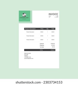 Business corporate creative invoice template. Business invoice for your business, print ready invoice template.