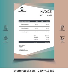Business corporate creative invoice template. Business invoice for your business, print ready invoice template.