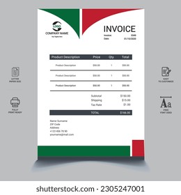 Business corporate creative invoice template. Business invoice for your business, print ready invoice template.