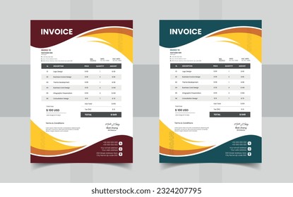 Business corporate creative invoice template for your business
