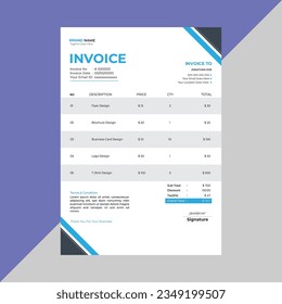 Business corporate creative invoice template. Business invoice for your business, print ready invoice template.

