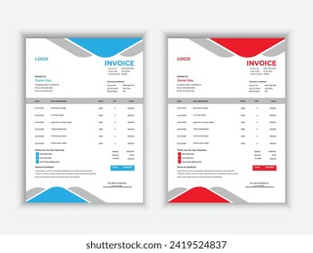 Business corporate creative invoice template. Business invoice for your business, print ready invoice template.