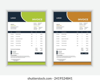 Business corporate creative invoice template. Business invoice for your business, print ready invoice template.