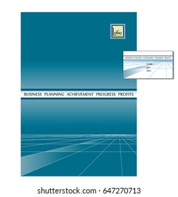 business corporate design, vector template on the blue background , marketing business, 