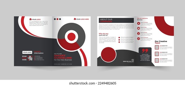 Business corporate and digital marketing bi fold brochure template, 4 Page Business Brochure Template