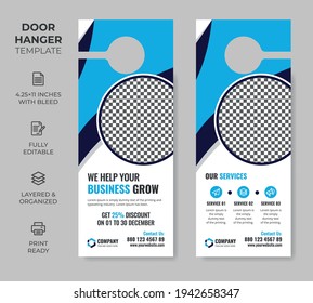 Business Corporate Door Hanger, Vector illustration, modern Door hanger, do not disturb and make up room sign Premium Vector, Door hanger design template