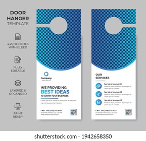 Business Corporate Door Hanger, Vector illustration, modern Door hanger, do not disturb and make up room sign Premium Vector, Door hanger design template