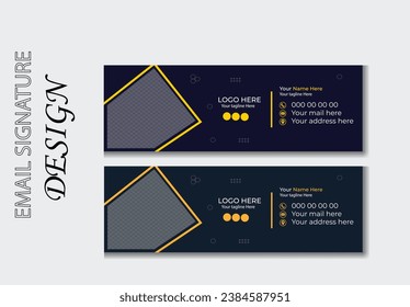 Diseño vectorial de firma de correo electrónico empresarial. Plantilla de diseño de firma de correo electrónico.