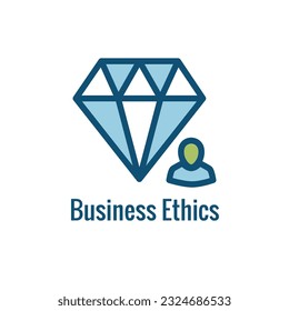 Business and Corporate Ethics Showing Company Values Icon Showing Single Aspect