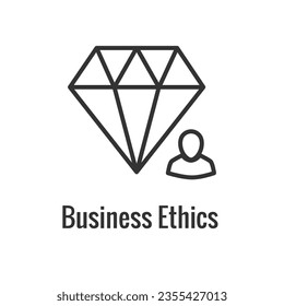 Business and Corporate Ethics Showing Company Values Icon Showing Single Aspect