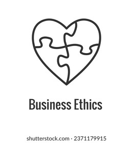 Business and Corporate Ethics Showing Company Values Icon Showing Single Aspect