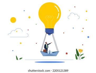 Business and corporate exploitation. Symbol of brainstorming, creative ideas, thinking or bossing, manipulation. Business creativity. Flat vector illustration.